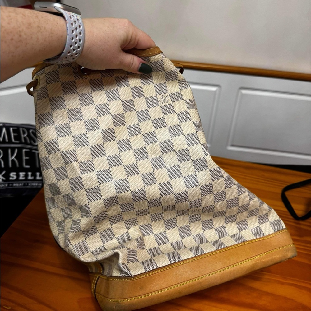 Louis Vuitton Damier Azur Beige Canvas and Brown Leather Shoulder Bag - Picture 16 of 16